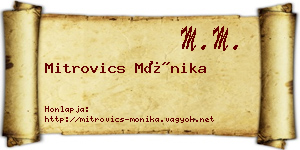 Mitrovics Mónika névjegykártya